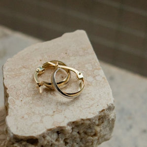 Two Tone Hoops Earrings