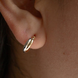 Two Tone Hoops Earrings