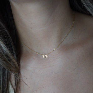 Script Initial Necklace - M