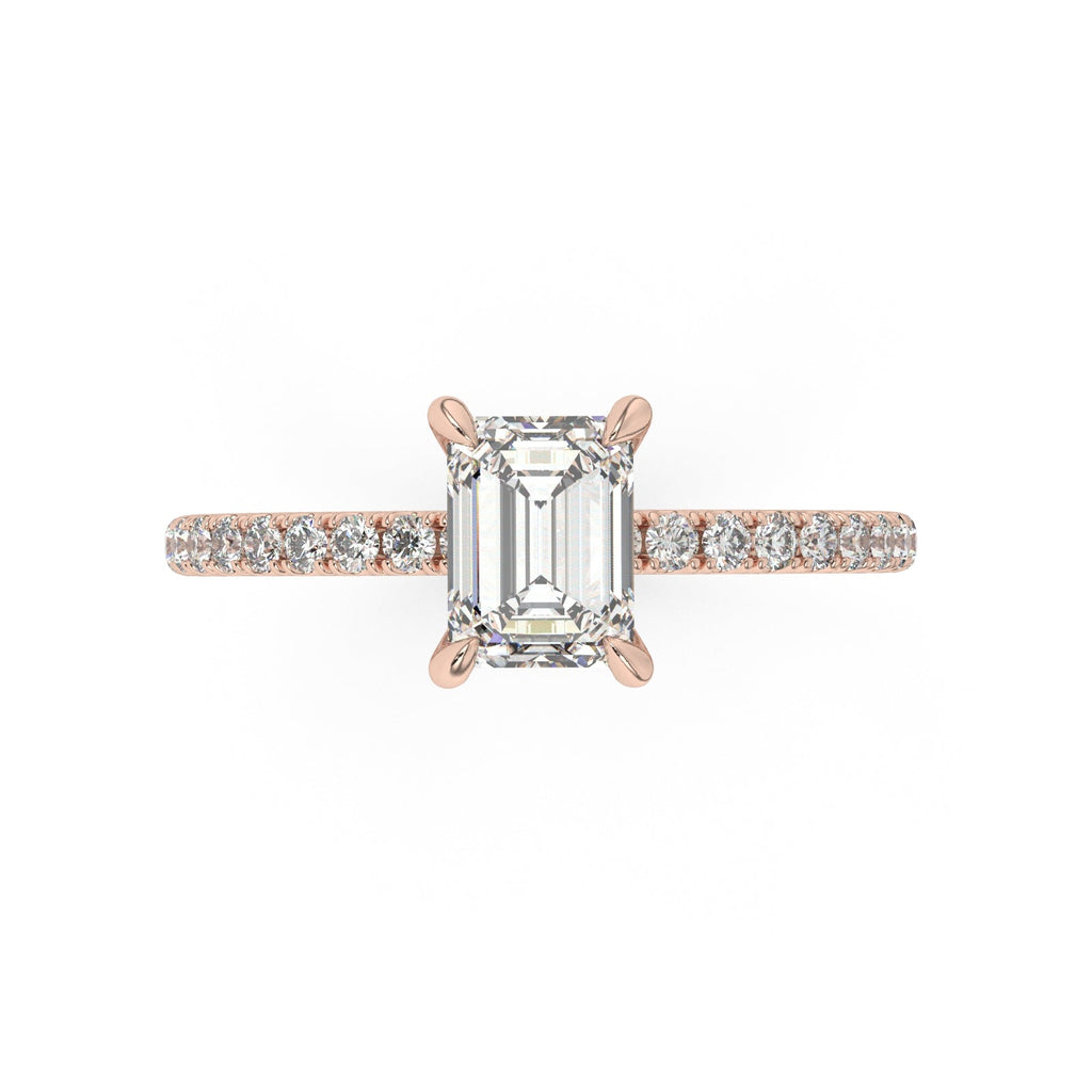 Emerald Cut Solitaire Engagement Ring | Dainty Diamond